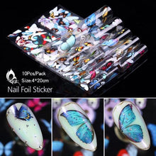 Load image into Gallery viewer, Nail Foils Marble Flower Series Iridescent Nail Art Transfer Sticker Paper Slider Nail Water Decal Design Manicures Decorations Art Manicures Decoration New Gold Nail Transfer Foils for Nail Arts Nails Supply Holographic Effect Nail Art Foil Stickers Hol