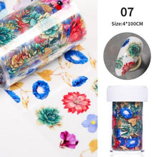 Load image into Gallery viewer, Nail Foils Marble Flower Series Iridescent Nail Art Transfer Sticker Paper Slider Nail Water Decal Design Manicures Decorations Art Manicures Decoration New Gold Nail Transfer Foils for Nail Arts Nails Supply Holographic Effect Nail Art Foil Stickers Hol
