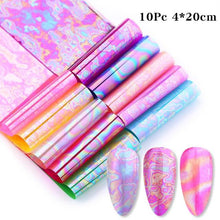 Load image into Gallery viewer, Nail Foils Marble Flower Series Iridescent Nail Art Transfer Sticker Paper Slider Nail Water Decal Design Manicures Decorations Art Manicures Decoration New Gold Nail Transfer Foils for Nail Arts Nails Supply Holographic Effect Nail Art Foil Stickers Hol