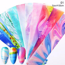 Load image into Gallery viewer, Nail Foils Marble Flower Series Iridescent Nail Art Transfer Sticker Paper Slider Nail Water Decal Design Manicures Decorations Art Manicures Decoration New Gold Nail Transfer Foils for Nail Arts Nails Supply Holographic Effect Nail Art Foil Stickers Hol