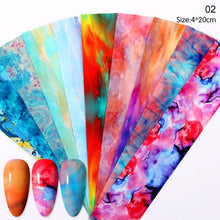 Load image into Gallery viewer, Nail Foils Marble Flower Series Iridescent Nail Art Transfer Sticker Paper Slider Nail Water Decal Design Manicures Decorations Art Manicures Decoration New Gold Nail Transfer Foils for Nail Arts Nails Supply Holographic Effect Nail Art Foil Stickers Hol