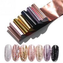 Load image into Gallery viewer, Nail Foils Marble Flower Series Iridescent Nail Art Transfer Sticker Paper Slider Nail Water Decal Design Manicures Decorations Art Manicures Decoration New Gold Nail Transfer Foils for Nail Arts Nails Supply Holographic Effect Nail Art Foil Stickers Hol