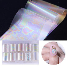 Load image into Gallery viewer, Nail Foils Marble Flower Series Iridescent Nail Art Transfer Sticker Paper Slider Nail Water Decal Design Manicures Decorations Art Manicures Decoration New Gold Nail Transfer Foils for Nail Arts Nails Supply Holographic Effect Nail Art Foil Stickers Hol