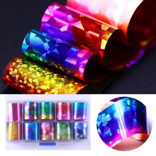 Load image into Gallery viewer, Nail Foils Marble Flower Series Iridescent Nail Art Transfer Sticker Paper Slider Nail Water Decal Design Manicures Decorations Art Manicures Decoration New Gold Nail Transfer Foils for Nail Arts Nails Supply Holographic Effect Nail Art Foil Stickers Hol