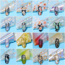 Load image into Gallery viewer, Nail Foils Marble Flower Series Iridescent Nail Art Transfer Sticker Paper Slider Nail Water Decal Design Manicures Decorations Art Manicures Decoration New Gold Nail Transfer Foils for Nail Arts Nails Supply Holographic Effect Nail Art Foil Stickers Hol