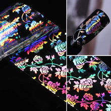 Load image into Gallery viewer, Nail Foils Marble Flower Series Iridescent Nail Art Transfer Sticker Paper Slider Nail Water Decal Design Manicures Decorations Art Manicures Decoration New Gold Nail Transfer Foils for Nail Arts Nails Supply Holographic Effect Nail Art Foil Stickers Hol