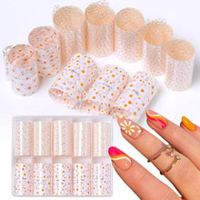 Load image into Gallery viewer, Nail Foils Marble Flower Series Iridescent Nail Art Transfer Sticker Paper Slider Nail Water Decal Design Manicures Decorations Art Manicures Decoration New Gold Nail Transfer Foils for Nail Arts Nails Supply Holographic Effect Nail Art Foil Stickers Hol