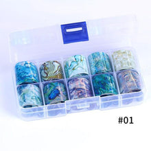 Load image into Gallery viewer, Nail Foils Marble Flower Series Iridescent Nail Art Transfer Sticker Paper Slider Nail Water Decal Design Manicures Decorations Art Manicures Decoration New Gold Nail Transfer Foils for Nail Arts Nails Supply Holographic Effect Nail Art Foil Stickers Hol