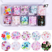 Load image into Gallery viewer, Nail Foils Marble Flower Series Iridescent Nail Art Transfer Sticker Paper Slider Nail Water Decal Design Manicures Decorations Art Manicures Decoration New Gold Nail Transfer Foils for Nail Arts Nails Supply Holographic Effect Nail Art Foil Stickers Hol