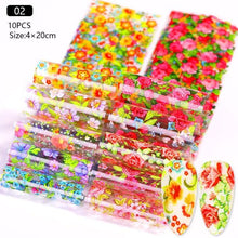 Load image into Gallery viewer, Nail Foils Marble Flower Series Iridescent Nail Art Transfer Sticker Paper Slider Nail Water Decal Design Manicures Decorations Art Manicures Decoration New Gold Nail Transfer Foils for Nail Arts Nails Supply Holographic Effect Nail Art Foil Stickers Hol