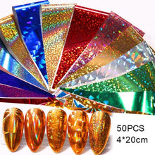 Load image into Gallery viewer, Nail Foils Marble Flower Series Iridescent Nail Art Transfer Sticker Paper Slider Nail Water Decal Design Manicures Decorations Art Manicures Decoration New Gold Nail Transfer Foils for Nail Arts Nails Supply Holographic Effect Nail Art Foil Stickers Hol