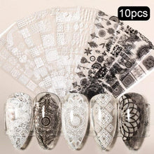Load image into Gallery viewer, Nail Foils Marble Flower Series Iridescent Nail Art Transfer Sticker Paper Slider Nail Water Decal Design Manicures Decorations Art Manicures Decoration New Gold Nail Transfer Foils for Nail Arts Nails Supply Holographic Effect Nail Art Foil Stickers Hol