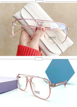 Load image into Gallery viewer, Double Beam Anti Blue Light Glasses Frame Women Men Anti Eyestrain Computer Reading TV Glasses Stylish Frame Anti Glasses Men And Women Retro Big Frame Myopia Eyeglasses Oversized Mirror Frame