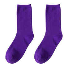 Load image into Gallery viewer, Simple Colorful Solid Color Socks Girls Candy Color Fashion Socks Spring And Autumn 100% Cotton Socks Female Socks Crew Socks Running Socks For Men And Women