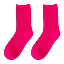 Load image into Gallery viewer, Simple Colorful Solid Color Socks Girls Candy Color Fashion Socks Spring And Autumn 100% Cotton Socks Female Socks Crew Socks Running Socks For Men And Women