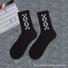 Load image into Gallery viewer, 1 Pair Brand New Fashion Pure Cotton Black White Crew Unisex Socks Sports High Skateboard Blaze Street Wear Happy Long Warm Winter And Autumn Socks For Men And Women