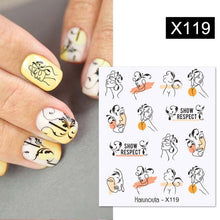 Load image into Gallery viewer, Geometry Line Stripe Nail Sticker Floral Butterfly Design Water Decals Slider Wraps Decoration Nail Art Accessories Water Transfer Nail Decals Sticker For Pretty Girl Self-Adhesive Nail Decals Designer Nail Stickers for Acrylic Decal Decoration