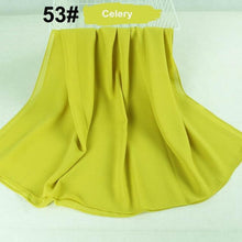 Load image into Gallery viewer, Fashion Soft Long Plain High Quality Premium Heavy Lightweight Elegant Chiffon Hijab Scarf Scarves Hijabs Lightweight Islamic Head Wear Escharpe Shawls Long Shawls For Women