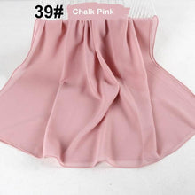 Load image into Gallery viewer, Fashion Soft Long Plain High Quality Premium Heavy Lightweight Elegant Chiffon Hijab Scarf Scarves Hijabs Lightweight Islamic Head Wear Escharpe Shawls Long Shawls For Women