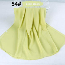 Load image into Gallery viewer, Fashion Soft Long Plain High Quality Premium Heavy Lightweight Elegant Chiffon Hijab Scarf Scarves Hijabs Lightweight Islamic Head Wear Escharpe Shawls Long Shawls For Women