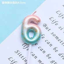 Load image into Gallery viewer, 1pcs Starry Sky Candles Birthday Cake Decoration Gradient Party Cake Decor Candles Happy Birthday Number Candles for Cake Topper Decoration for Party
