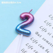 Load image into Gallery viewer, 1pcs Starry Sky Candles Birthday Cake Decoration Gradient Party Cake Decor Candles Happy Birthday Number Candles for Cake Topper Decoration for Party