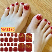 Load image into Gallery viewer, Shiny Toenail Sticker Full Cover Feet Decorations Mixed Patterns Nail Wraps Beauty Design Waterproof Toenail Art Manicure Toe Nail Polish Stickers Glitter Toenail Nail Polish Strips Decals Full Wraps Self Adhesive Toe Nail Tip Full Toe Nail Wraps