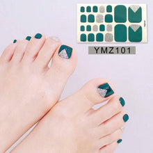 Load image into Gallery viewer, Shiny Toenail Sticker Full Cover Feet Decorations Mixed Patterns Nail Wraps Beauty Design Waterproof Toenail Art Manicure Toe Nail Polish Stickers Glitter Toenail Nail Polish Strips Decals Full Wraps Self Adhesive Toe Nail Tip Full Toe Nail Wraps