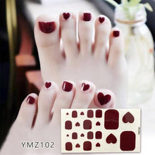 Load image into Gallery viewer, Shiny Toenail Sticker Full Cover Feet Decorations Mixed Patterns Nail Wraps Beauty Design Waterproof Toenail Art Manicure Toe Nail Polish Stickers Glitter Toenail Nail Polish Strips Decals Full Wraps Self Adhesive Toe Nail Tip Full Toe Nail Wraps
