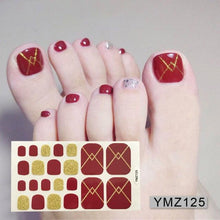 Load image into Gallery viewer, Shiny Toenail Sticker Full Cover Feet Decorations Mixed Patterns Nail Wraps Beauty Design Waterproof Toenail Art Manicure Toe Nail Polish Stickers Glitter Toenail Nail Polish Strips Decals Full Wraps Self Adhesive Toe Nail Tip Full Toe Nail Wraps