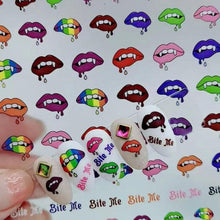Load image into Gallery viewer, New 3D Self-Adhesive Lovely Red Lips Image Nails Stickers for Nails Sticker Decorations Manicure Valentine's Day Nail Art Sticker Decals 3D Exquisite Pattern Nail Art Supplies Self-Adhesive Luxurious Nail Art Decoration