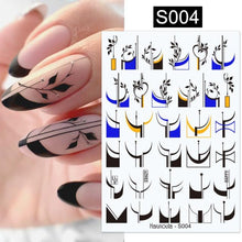 Load image into Gallery viewer, Sexy Lady Shaped 3D Nail Stickers Character Face Image Leaves Flower Decals Slider Black White Nail Art Decoration Manicure Decoration Nail Art Supplies 3D Self-Adhesive Nail Decals Designer Nail Stickers for Acrylic Nails