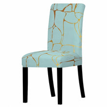 Load image into Gallery viewer, Marble Stretch Chair Cover For Dining Room Anti-Dirty Elastic Seat Cover Removable Slipcover For Banquet Wedding Party Glitter Crackle Chair Covers for Dining Room/Kitchen/Hotel/Ceremony, White Marble Soft Stretch Chair Protectors Removable Washable Slipc