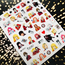 Load image into Gallery viewer, 3D Nail Art Stickers Decal Template Nail Tool Decorations Nail Slider Metallic Nail Art Stickers Set Love Metal Nail Studs Decals for Women Nail Decorations Accessories Metal Curve Stripe Lines Design Letter Nail Sticker Decoration
