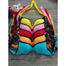 Load image into Gallery viewer, Bikini Set Three Piece Swimsuit Women Push Up Swimwear Bathing Suit Beachwear Swimming Suit For Women Women Braided Straps Lace Up Contrast Bikini Set Swimsuit Flower Bathing Suit Cross Low Waist Swimwear