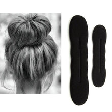 Load image into Gallery viewer, Multi size Sponge Black Hair Styling Donut Bun Curler Maker Ring Magic Foam Donut Twist Tool Hair Clip Easy To Carry And Use Hair Styling Tools For Women