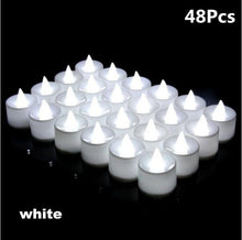 Load image into Gallery viewer, 12/24/48pcs Flameless LED Tea light Tea Candles Wedding Light Romantic Candles Realistic Tea Lights Candles LED Tea light Candles Flickering Bright Tea lights Battery Operated Candles Flameless Candles Lights for Birthday Party Wedding Decorations
