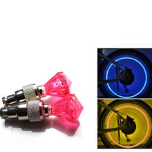 Load image into Gallery viewer, 2PCS Bicycle Valve Lights Wheel Spokes Tire LED Light Tire Valve Caps Cycling Lantern Lamp Bike Accessory LED Bike Wheel Light Tire Valve Cap Neon Lamp Shockproof For Front And Rear Wheel Flashing Lamp Glow In The Dark Cool Accessories