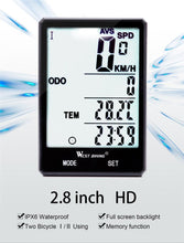 Load image into Gallery viewer, Wireless Wired Bike Computer Backlight Speedometer Odometer Rainproof Cycling Stopwatch Road Bicycle Computer Multifunction With Extra Large LCD Backlight Display Waterproof Design