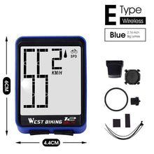 Load image into Gallery viewer, Wireless Wired Bike Computer Backlight Speedometer Odometer Rainproof Cycling Stopwatch Road Bicycle Computer Multifunction With Extra Large LCD Backlight Display Waterproof Design