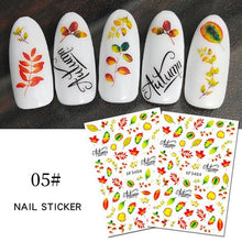 Load image into Gallery viewer, Maple Leaves 3D Nail Stickers Fall Leaf Flowers Line Sliders For Nails Self Adhesive Stickers Autumn Manicuring Decals Transfer Nail Decals Sticker For Pretty Girl Self-Adhesive Nail Decals Designer Nail Stickers for Acrylic