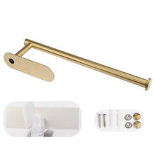 Load image into Gallery viewer, Adhesive Paper Holder Gold 304 Stainless Steel Stand Toilet Paper Towel Rack Tissue Roll Hanger For Kitchen Bathroom Free Nail Stainless Steel Toilet Tissue Roll Holder Sticky Hand Towel Hanger Vertical Or Horizontal No Drilling