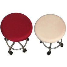 Load image into Gallery viewer, Polyester Fabric Round Chair Cover Waterproof Dining Seat Chair Covers Hotel Banquet Seat Covers Chair Protector Round Bar Stool Seat Covers Washable Stool Cushion Slipcover Elastic Bar Chair Covers