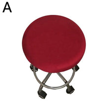 Load image into Gallery viewer, Polyester Fabric Round Chair Cover Waterproof Dining Seat Chair Covers Hotel Banquet Seat Covers Chair Protector Round Bar Stool Seat Covers Washable Stool Cushion Slipcover Elastic Bar Chair Covers