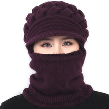 Load image into Gallery viewer, New Winter Balaclava Beanies Mother Hat Women Warm Thick Skellies Riding Outdoor Hats Gorgas Stripes Beanie Cap Mask Scarf Hat Set Outdoor Sport Warm Beanies Hat For Men Knitted Hats Bandana Hiking Camping Kid Neck Warmer Cap