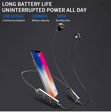 Load image into Gallery viewer, Hanging Neck Bluetooth 5.0 Wireless Sports Headset Ear Headset Bluetooth Headphones Earbuds Earphone With Microphone For Bluetooth Over Ear Headphones, Wireless 5.0/Wired Headset, 55Hrs Playtime, Hi-Fi Stereo Deep Bass, Soft Earmuffs & Light Weight
