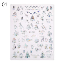 Load image into Gallery viewer, Sliver Bronzing Christmas Slider Nail Art 3D Decals Decoration Snowflake Nail Art Sticker Manicures Transfer Foil Xmas Gift Nails Snowflake Nail Art Stickers Decals Christmas Nail 3D Self Adhesive Nail Stickers for Acrylic Nails Snowflake