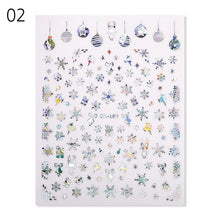 Load image into Gallery viewer, Sliver Bronzing Christmas Slider Nail Art 3D Decals Decoration Snowflake Nail Art Sticker Manicures Transfer Foil Xmas Gift Nails Snowflake Nail Art Stickers Decals Christmas Nail 3D Self Adhesive Nail Stickers for Acrylic Nails Snowflake