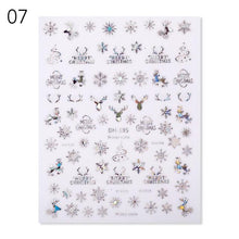 Load image into Gallery viewer, Sliver Bronzing Christmas Slider Nail Art 3D Decals Decoration Snowflake Nail Art Sticker Manicures Transfer Foil Xmas Gift Nails Snowflake Nail Art Stickers Decals Christmas Nail 3D Self Adhesive Nail Stickers for Acrylic Nails Snowflake