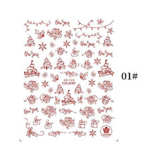 Load image into Gallery viewer, Sliver Bronzing Christmas Slider Nail Art 3D Decals Decoration Snowflake Nail Art Sticker Manicures Transfer Foil Xmas Gift Nails Snowflake Nail Art Stickers Decals Christmas Nail 3D Self Adhesive Nail Stickers for Acrylic Nails Snowflake